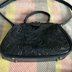 Patricia Nash Dark Teal Embossed Shoulder Bag